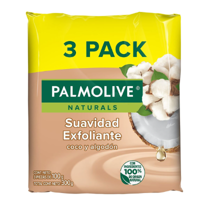 Jabon Palmolive Coco y Algodon 3 pack
