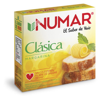 Margarina Numar Clásica 4 barras 125g c/u  500g