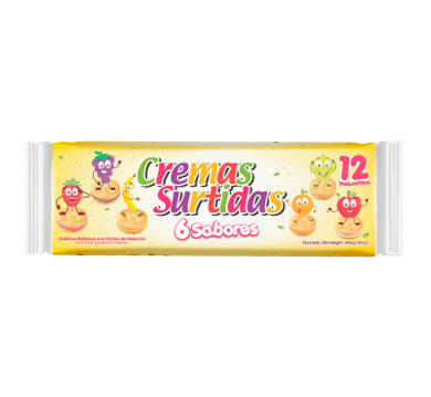 Galletas cremas surtidass cuetera 354g 12 uni