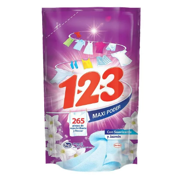 Detergente 123 Maxi Poder Jazmin 425g