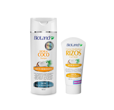 Shampu Leche de Coco + Crema Rizos  Bioland 440ml