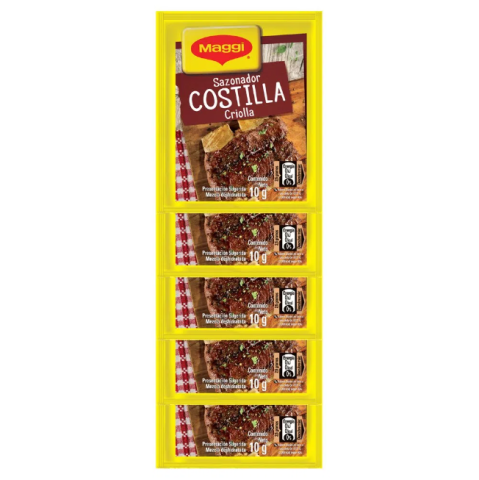 Sazonador Costilla criolla Maggi pte 5 uni 10g c/u