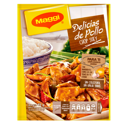 Delicias de pollo Chop Suey Maggi sobre 45g