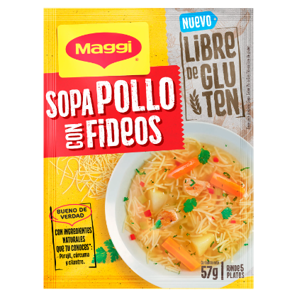 Sopa De pollo Con fideos Libre de Gluten 57g