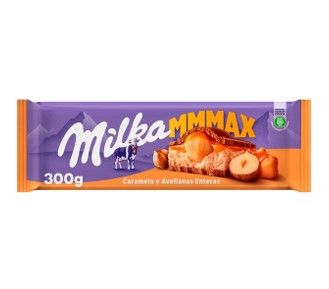 Chocolate Milka Mmmax Sabor Caramelo y Avellanas, 300g