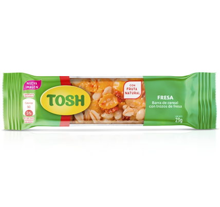 Barrita Tosh trozos fresa 23g