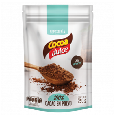 Cacao Puro 100% Sin Azúcar marca Cocoa Dulce 250g