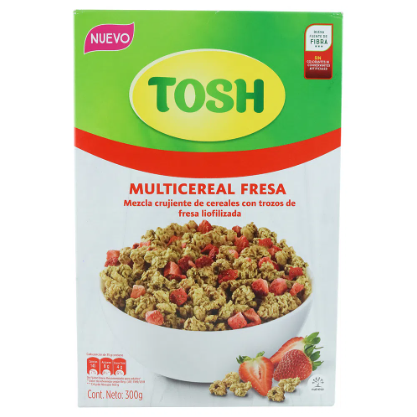 Cereal Multicereal Tosh Fresa Caja 300g