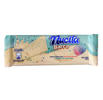 Chocolate Nucita Barra Blanco Algodón Azúcar 42.5g