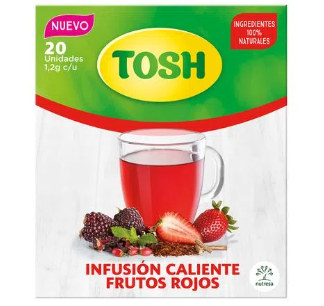 Té Infusión caliente Frutos Rojos Tosh Caja 20unid