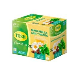 Té Infusion Manzanilla, Anis y Menta, Marca Tosh, 20g