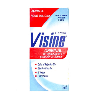 Solución oftálmica Visine 15ml Tetrizolina 0.05%