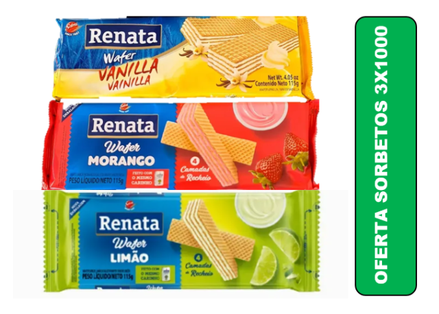 Oferta  3Pack Sorbetos Renata Sabor Mixto.