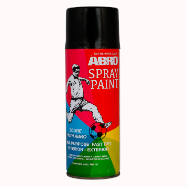 Pintura en Spray Negro Brillante, Marca Abro 400ml