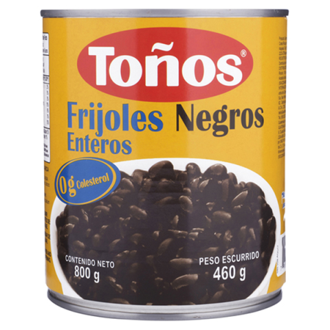 Frijoles Negros Enteros Marca Toños 800g