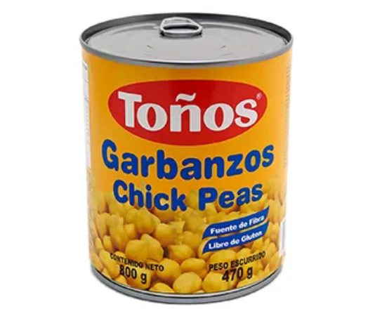 Garbanzos En Lata Toños 800g