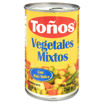 Vegetales Mixtos Toños, Lata 410g