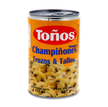 Hongos En Trozos y Tallos Toños 284g