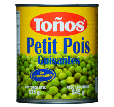 Guisantes Toños Lata Petit Pois  835g