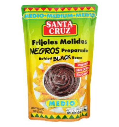 Frijoles negros Molidos, Marca Santa Cruz, Empaque Doy Pack 800g