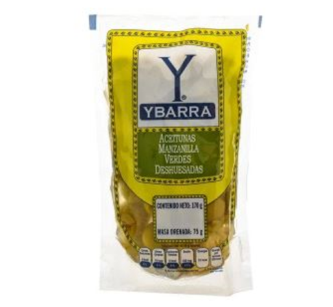 Aceituna Verde Sin Hueso Bolsa Ybarra 170g