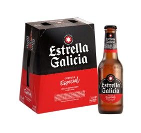 Cerveza Estrella Galicia Neutra y Ligera 6 Unidades / 330 ml + copa