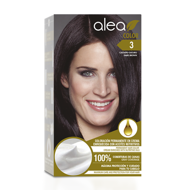 Tinte para cabello Negro 3 Alea Kit Caja