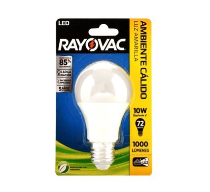 Bombillo Rayovac de Led Luz Amarilla 10 Watts